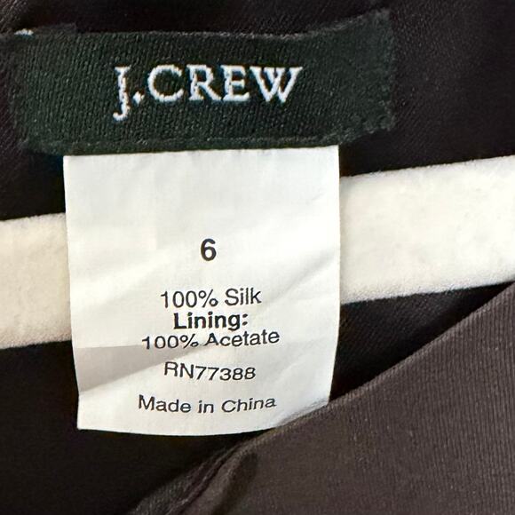 VTG J.Crew Silk Faille A-Line Dress 6 Brown Bow Party Elegant Timeless Holiday - Picture 9 of 10
